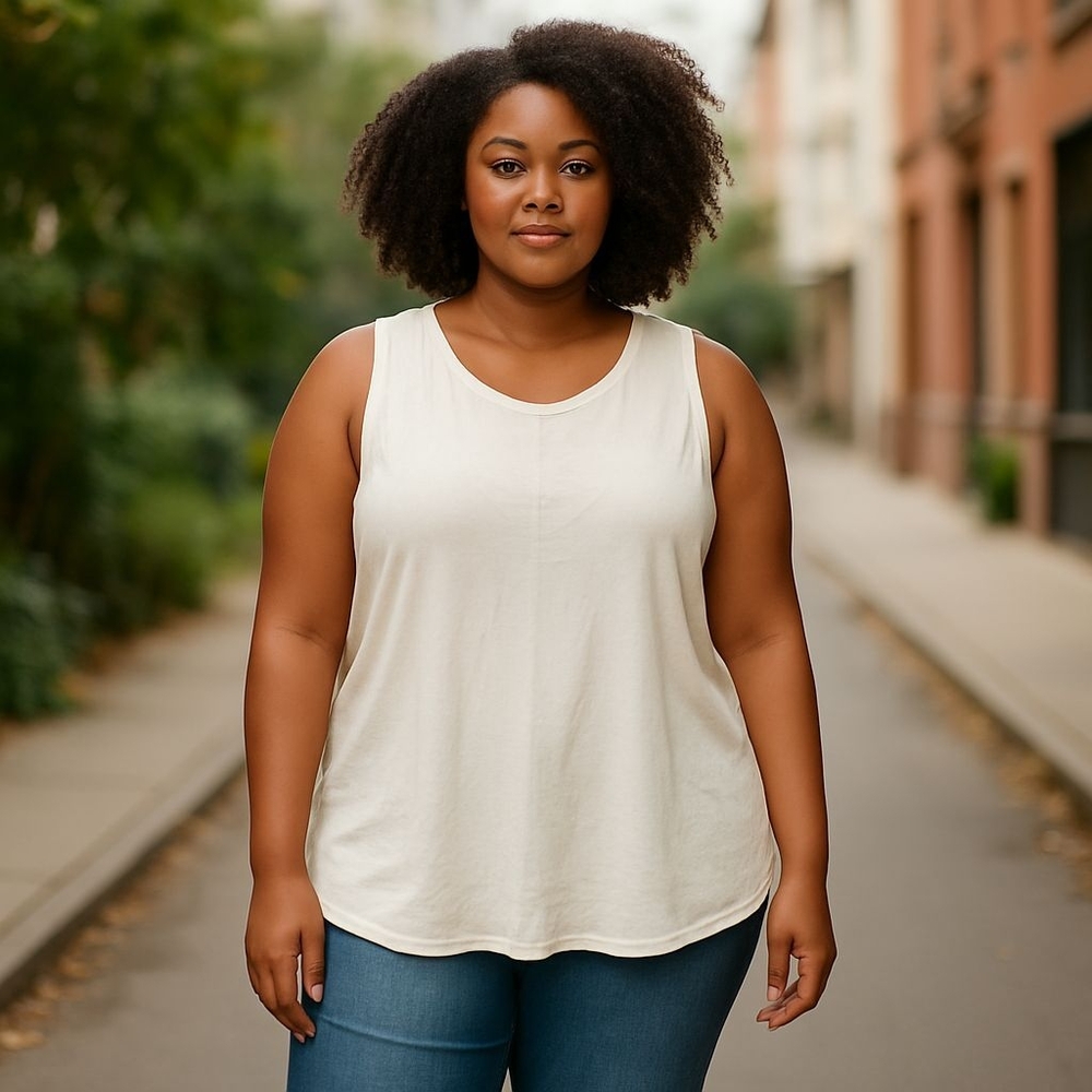 A New Day White Sleeveless Relaxed Tank Top